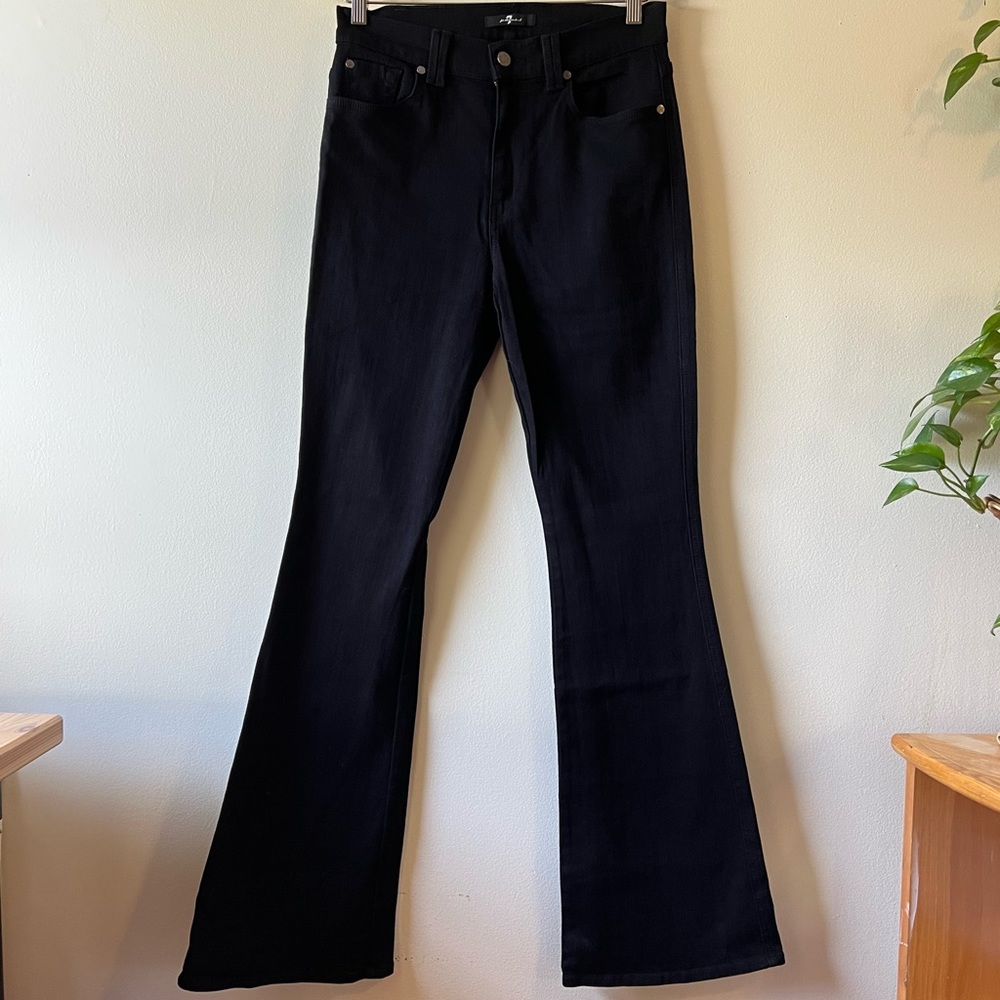 Tall 7 For All Mankind Black Flare Jean